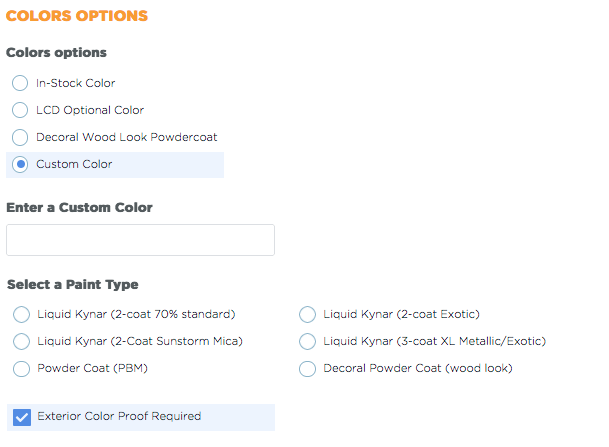 Exterior Color Proof Required | Space3 Documentation